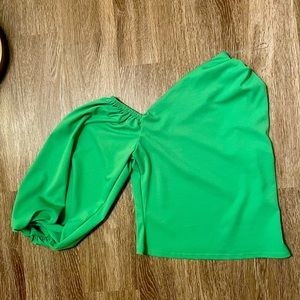 Green one shoulder top